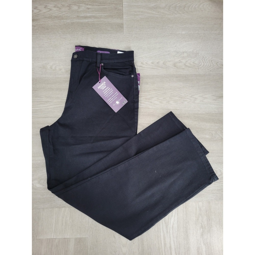 NWT Gloria Vanderbilt Amanda Jeans Womens Size 18 Black Classic Tapered - Picture 2 of 8